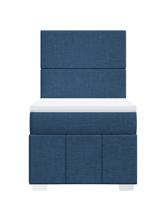 Box spring postel s matrací modrá 100 x 200 cm textil