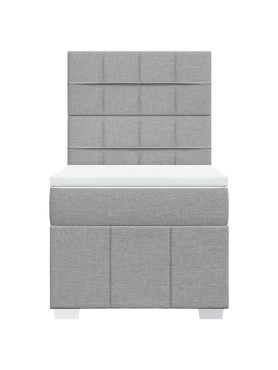 Box spring postel s matrací světle šedý 100 x 200 cm textil
