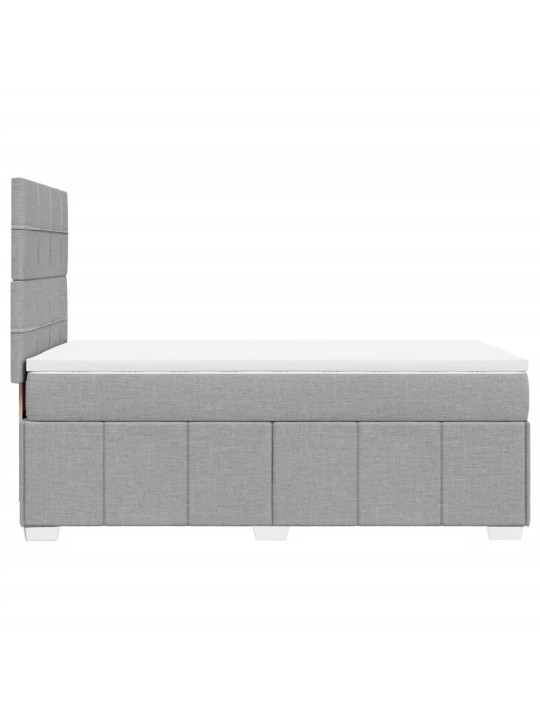 Box spring postel s matrací světle šedý 100 x 200 cm textil
