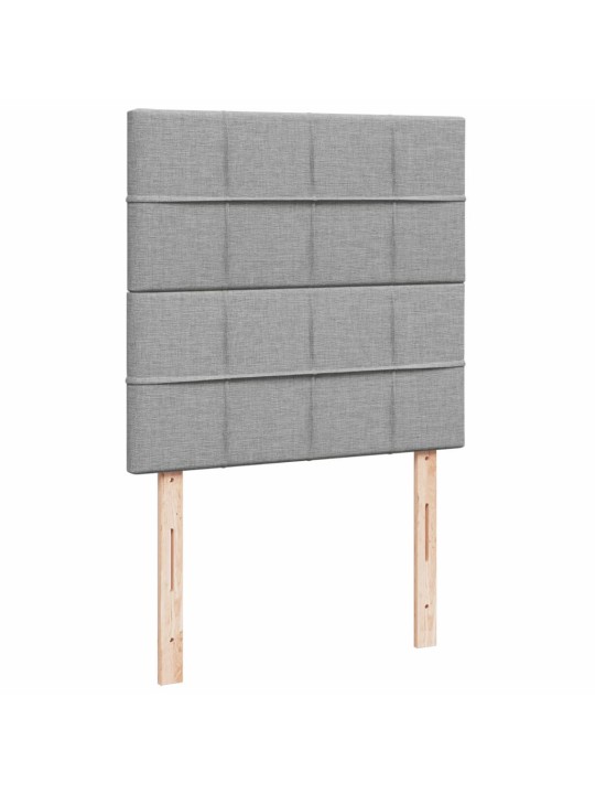 Box spring postel s matrací světle šedý 100 x 200 cm textil
