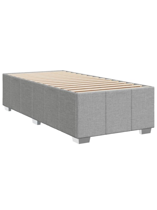 Box spring postel s matrací světle šedý 100 x 200 cm textil