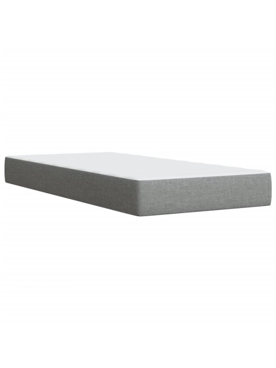 Box spring postel s matrací světle šedý 100 x 200 cm textil