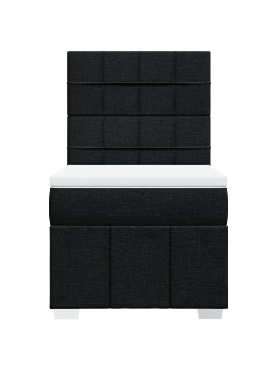 Box spring postel s matrací černá 100 x 200 cm textil