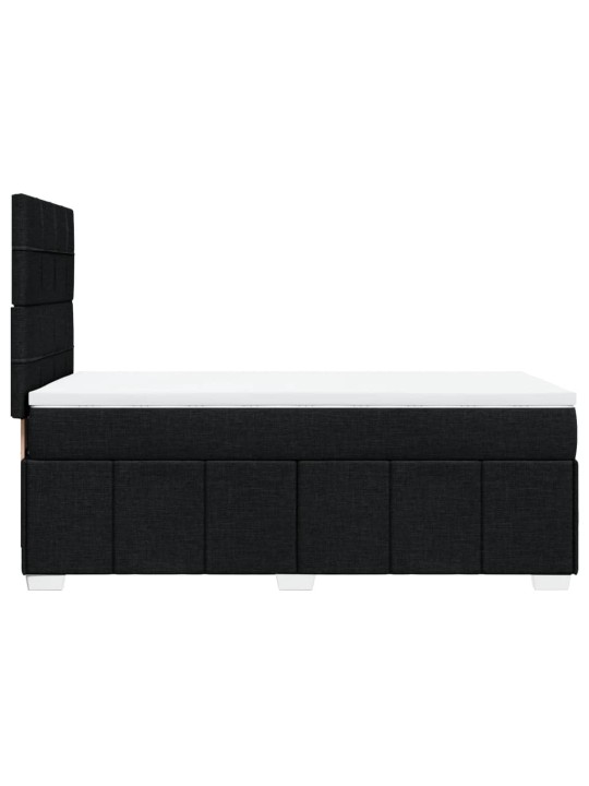 Box spring postel s matrací černá 100 x 200 cm textil