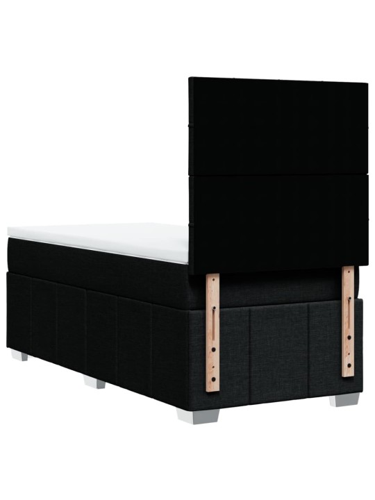 Box spring postel s matrací černá 100 x 200 cm textil