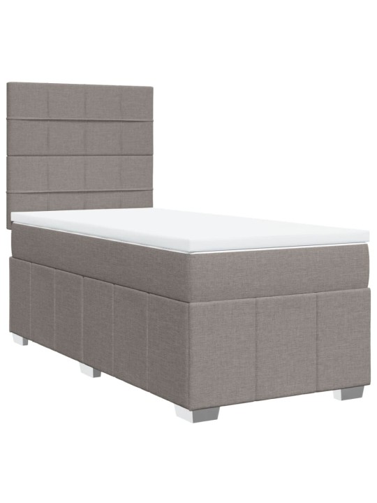 Box spring postel s matrací taupe 100 x 200 cm textil