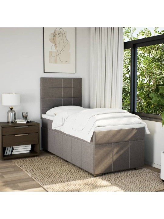 Box spring postel s matrací taupe 100 x 200 cm textil
