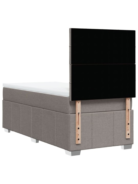 Box spring postel s matrací taupe 100 x 200 cm textil