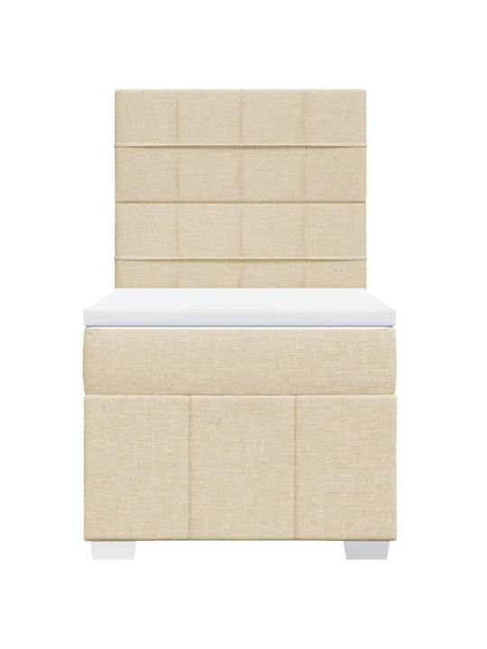 Box spring postel s matrací krémová 100 x 200 cm textil