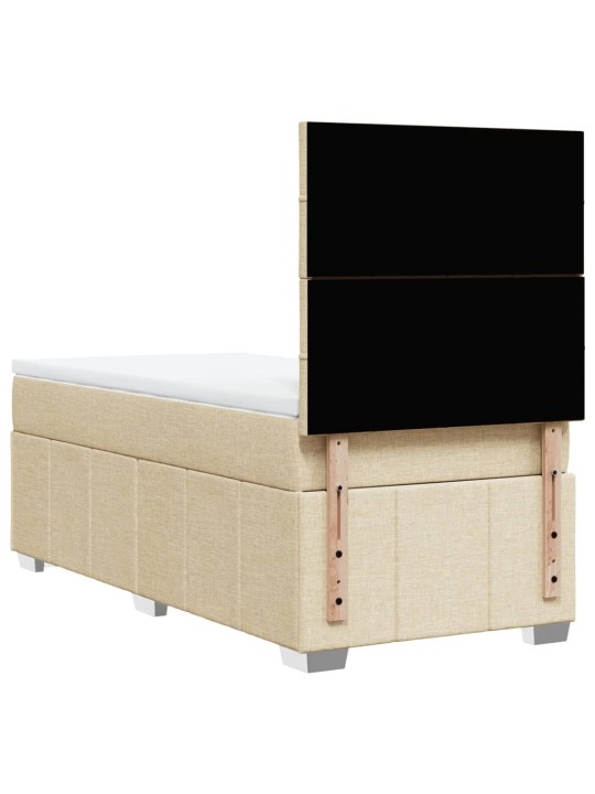 Box spring postel s matrací krémová 100 x 200 cm textil