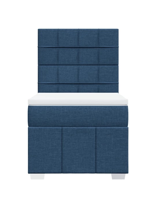 Box spring postel s matrací modrá 100 x 200 cm textil