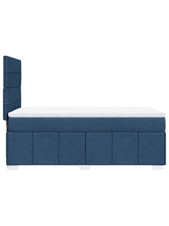 Box spring postel s matrací modrá 100 x 200 cm textil