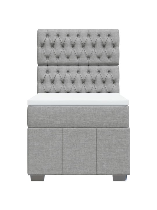 Box spring postel s matrací světle šedý 100 x 200 cm textil