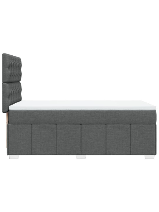 Box spring postel s matrací tmavě šedá 100 x 200 cm textil