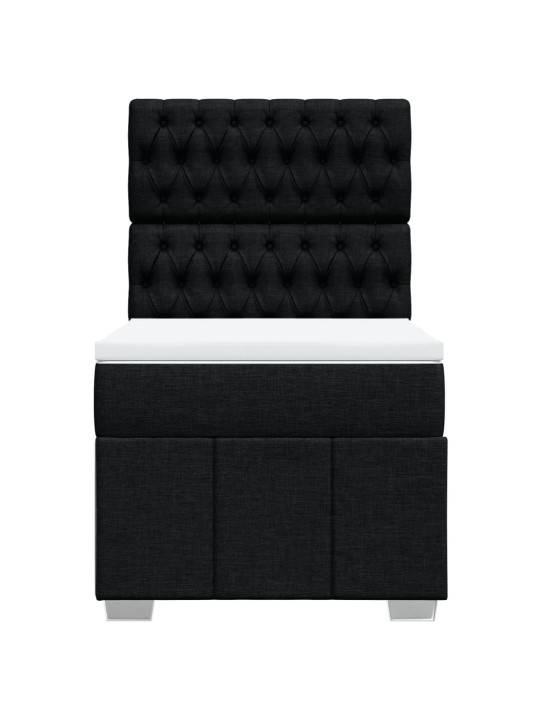 Box spring postel s matrací černá 100 x 200 cm textil