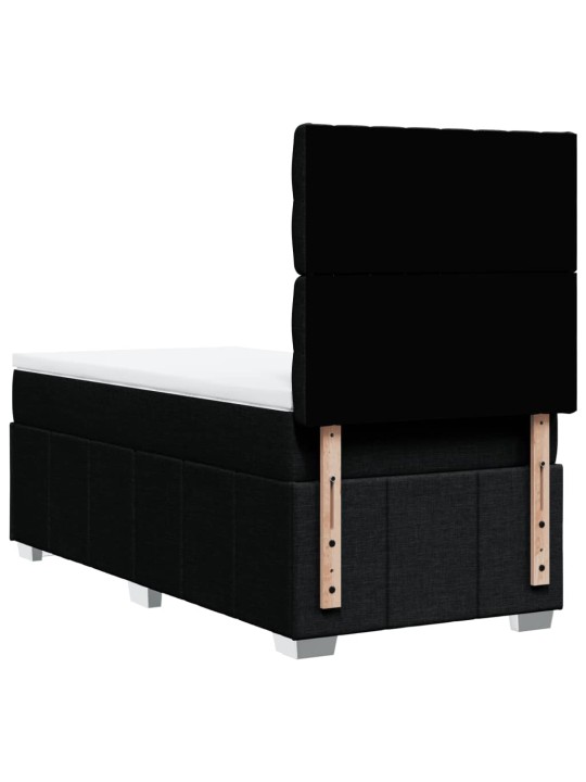 Box spring postel s matrací černá 100 x 200 cm textil
