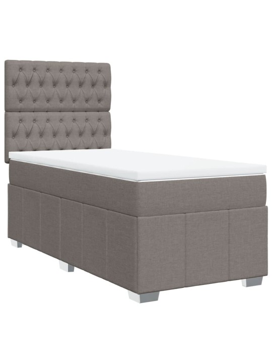 Box spring postel s matrací taupe 100 x 200 cm textil