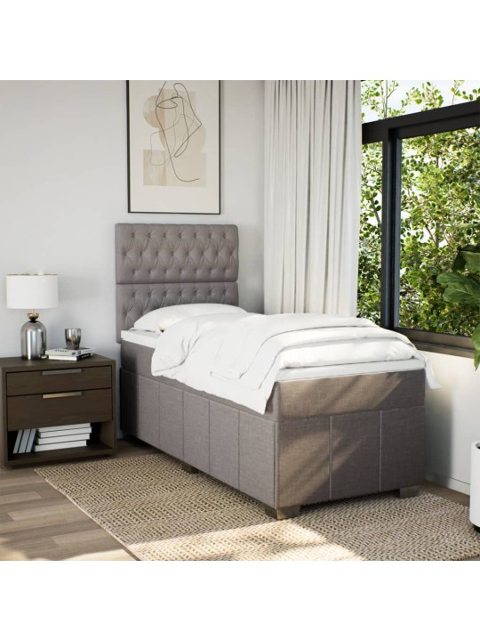 Box spring postel s matrací taupe 100 x 200 cm textil
