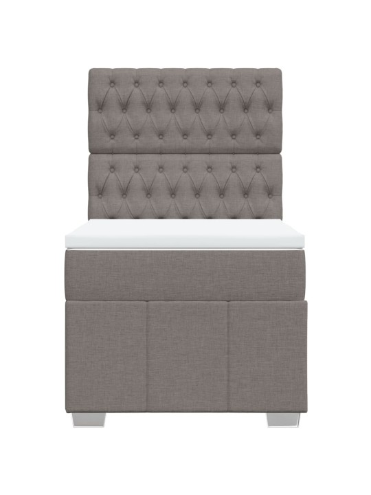Box spring postel s matrací taupe 100 x 200 cm textil