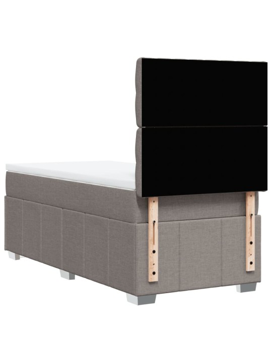 Box spring postel s matrací taupe 100 x 200 cm textil
