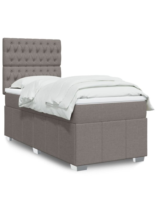 Box spring postel s matrací taupe 100 x 200 cm textil