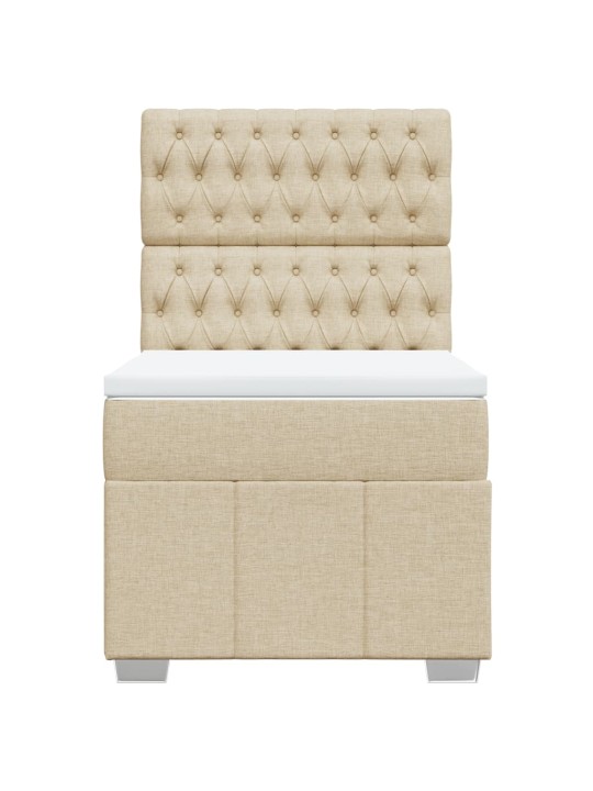 Box spring postel s matrací krémová 100 x 200 cm textil