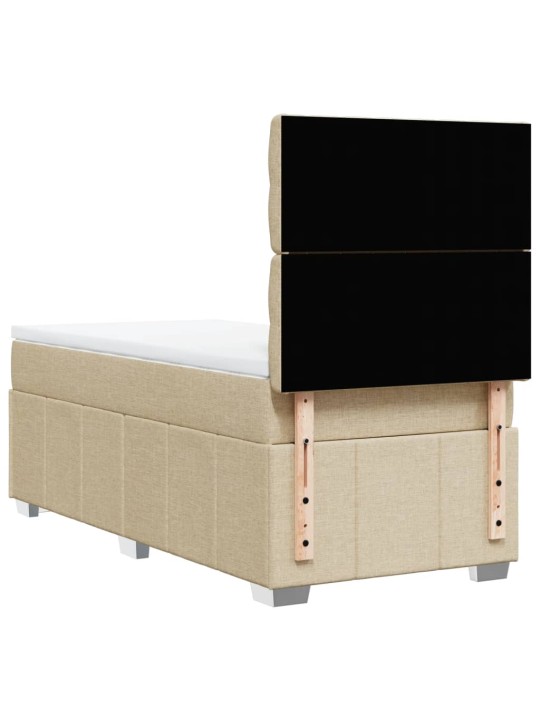 Box spring postel s matrací krémová 100 x 200 cm textil
