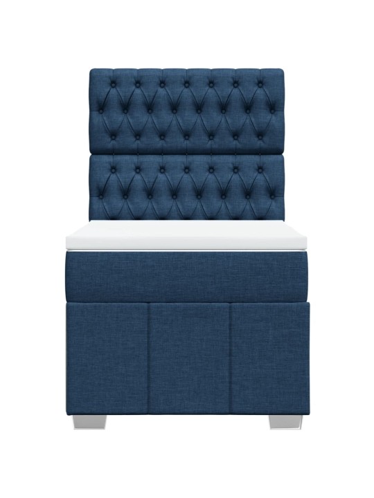 Box spring postel s matrací modrá 100 x 200 cm textil