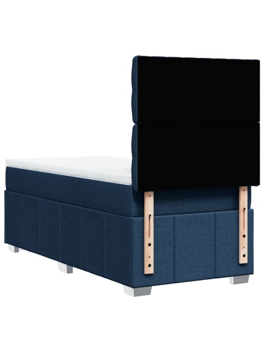 Box spring postel s matrací modrá 100 x 200 cm textil
