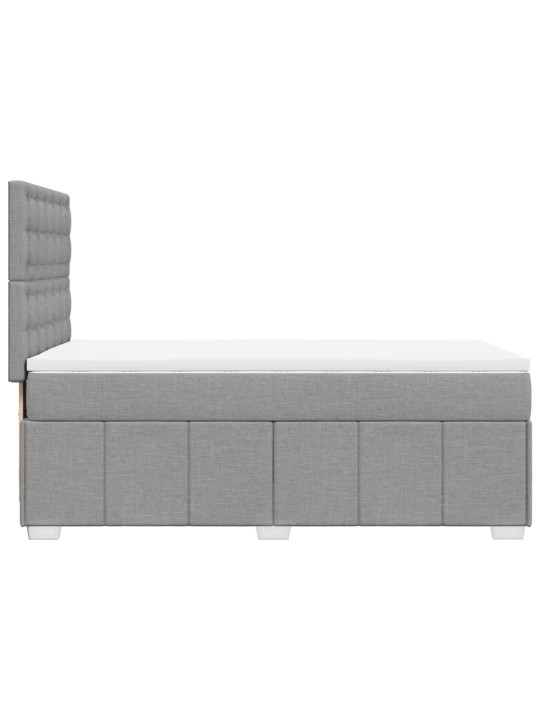 Box spring postel s matrací světle šedý 100 x 200 cm textil