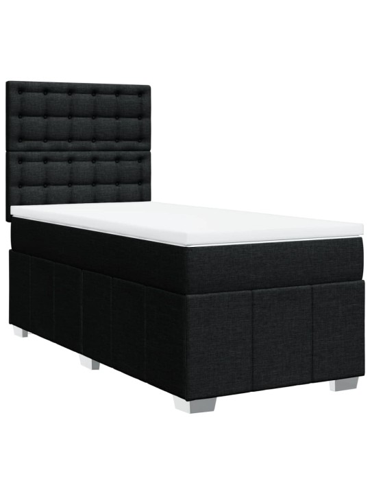 Box spring postel s matrací černá 100 x 200 cm textil