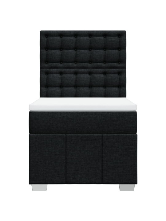 Box spring postel s matrací černá 100 x 200 cm textil