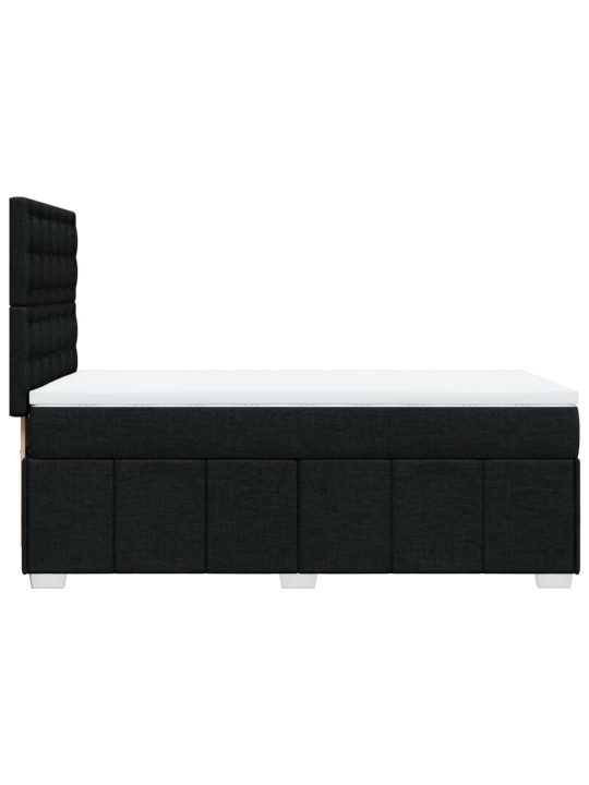 Box spring postel s matrací černá 100 x 200 cm textil