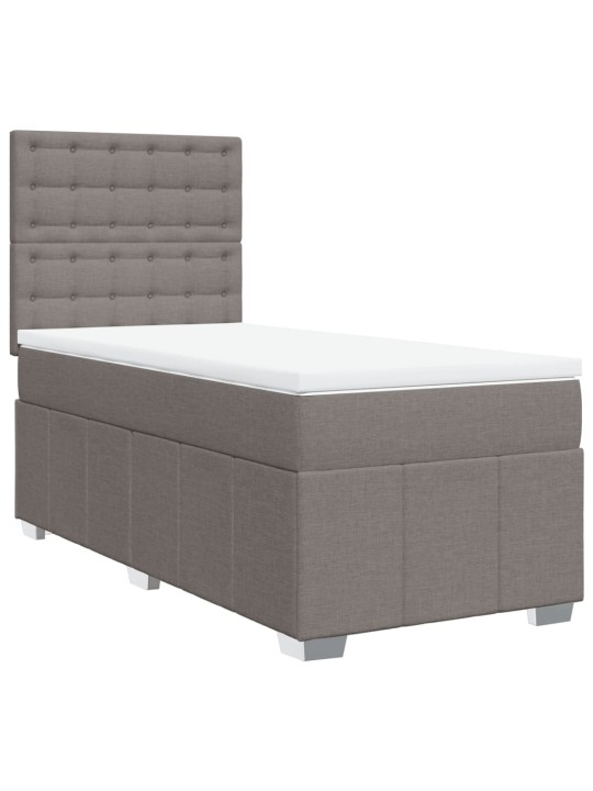 Box spring postel s matrací taupe 100 x 200 cm textil