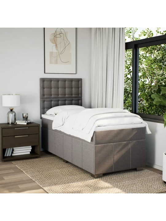 Box spring postel s matrací taupe 100 x 200 cm textil