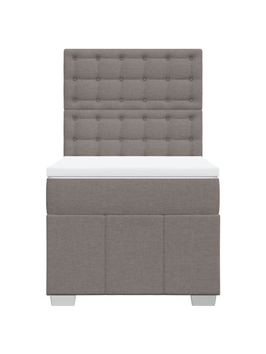 Box spring postel s matrací taupe 100 x 200 cm textil