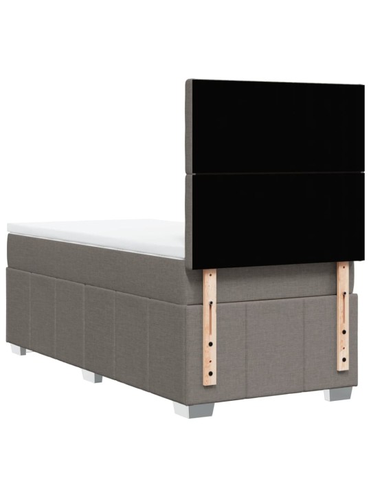 Box spring postel s matrací taupe 100 x 200 cm textil