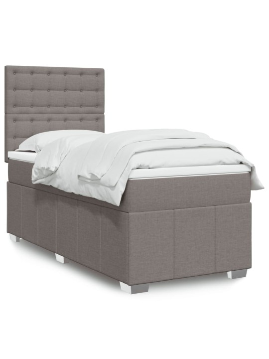 Box spring postel s matrací taupe 100 x 200 cm textil