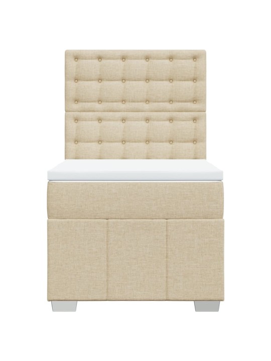 Box spring postel s matrací krémová 100 x 200 cm textil