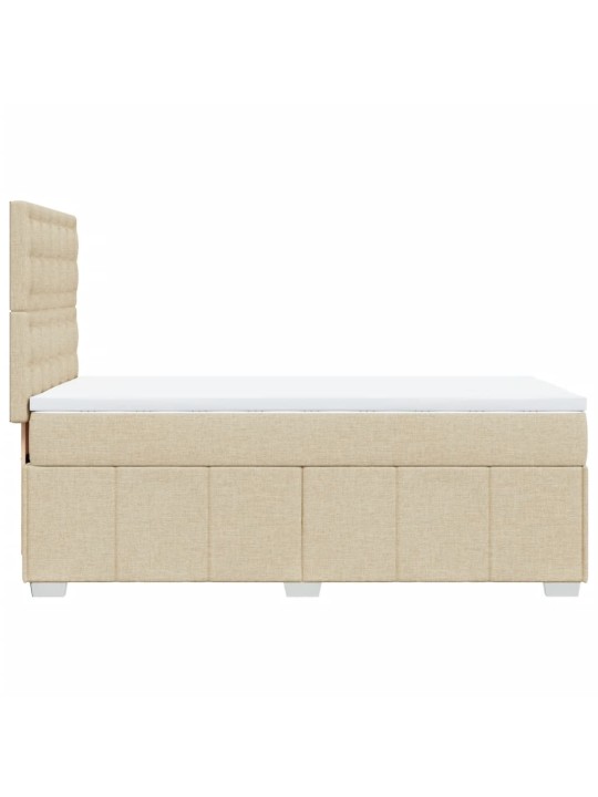 Box spring postel s matrací krémová 100 x 200 cm textil