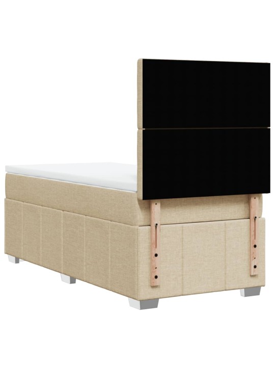 Box spring postel s matrací krémová 100 x 200 cm textil