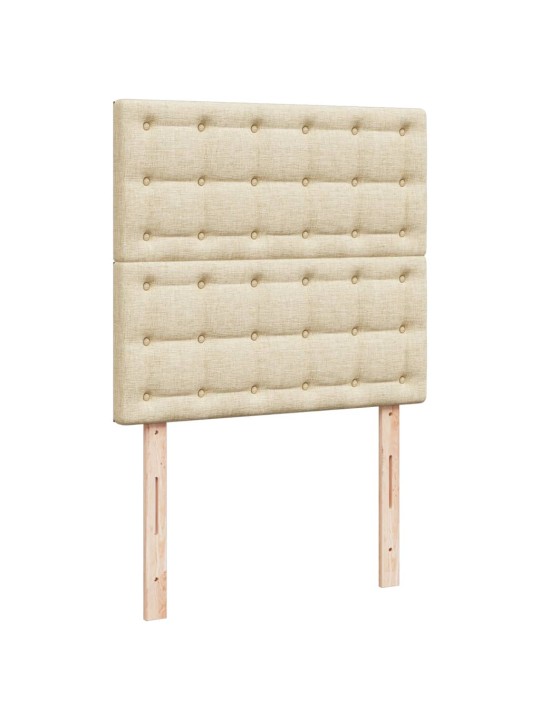 Box spring postel s matrací krémová 100 x 200 cm textil