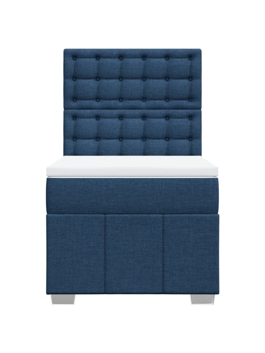 Box spring postel s matrací modrá 100 x 200 cm textil