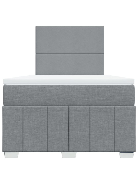 Box spring postel s matrací světle šedá 120x190 cm textil