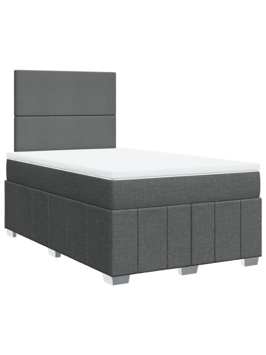 Box spring postel s matrací tmavě šedá 120x190 cm textil