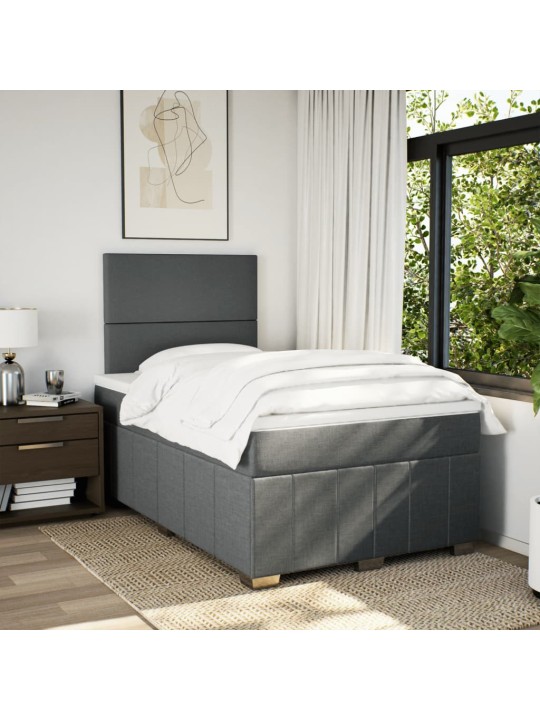 Box spring postel s matrací tmavě šedá 120x190 cm textil