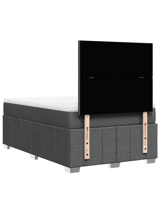Box spring postel s matrací tmavě šedá 120x190 cm textil