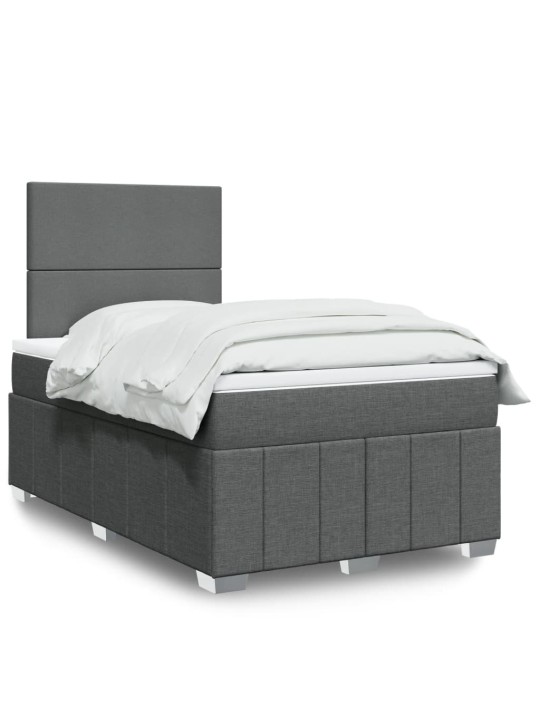 Box spring postel s matrací tmavě šedá 120x190 cm textil