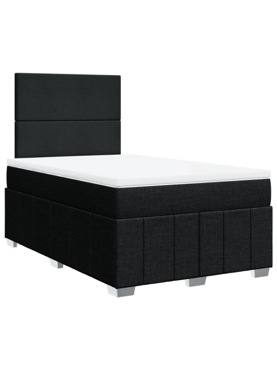 Box spring postel s matrací černá 120x190 cm textil