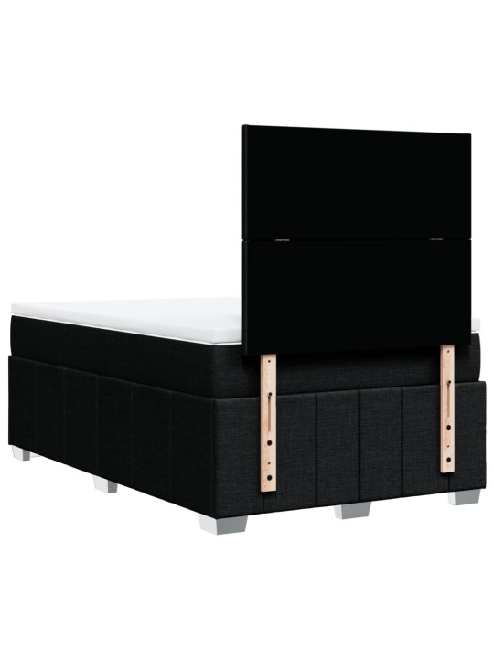 Box spring postel s matrací černá 120x190 cm textil
